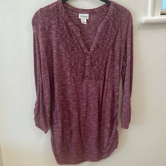 Motherhood Maternity Tops - Motherhood Maternity Purple/Maroon Long Sleeve Henley Style Top Size Small